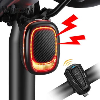 WSDCAM 스마트 자전거 알람 미등과 브레이크 라이트,USB 재충전용 자전거 후면 빛에 대한 밤 타고 IPX5 방수