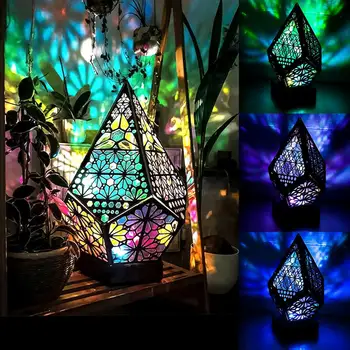 나무 Led 투상 모자이크 램프 다채로운 다이아몬드 다목적극 성급 호텔 플로어 램프 박 빛을 보헤미안 램프 장식 stehlampe