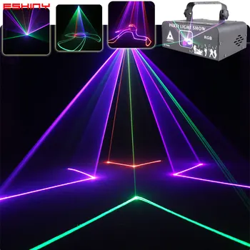 ESHINY 애니메이션 RGB 레이저 광선 단계 디스코 빛 DJ 파티 패턴 프로젝 검사 DMX 댄스 바 크리스마스 쇼 G20N8