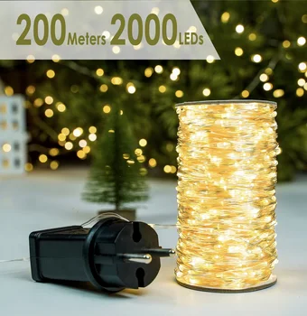 문자열에 Led10-200m 문자열 등의 크리스마스 빛을 전기 작동 플러그와 방수 장식색
