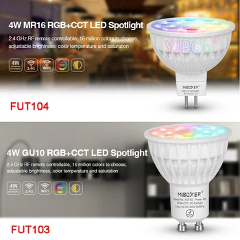 Miboxer4W RGB+CCT LED 스포트라이트 FUT103GU10FUT104MR16led 전구 램프를 위한 침실에는 레스토랑에 앉아 객실 요리사 방 조명
