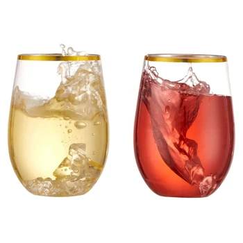 12/16oz 깨지지 않는 Stemless 플라스틱 와인 샴페인 잔 재사용할 수 있는 비산 방지를 마시는 컵에 대한 바 홈 결혼식