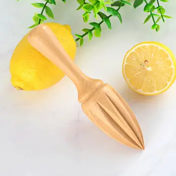 1pc 개 코너 모양 레몬 나무로 되는 손으로 압착기를 눌러 설명서 과즙 과일 오렌지 감귤류 주스 추출기 리머 주방용품