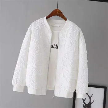 솔리드 컬러성 짧은 재킷 2023 새로운 한국의 봄주 흰색 재킷 위성 가디건이퍼 재킷 패션