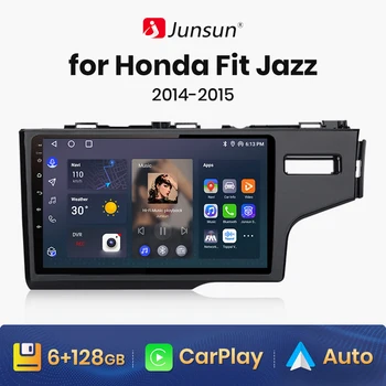 Junsun V1AI 음성 무선면 안드로이드 자동 라디오 혼다를 위한 재즈에 맞게 2014 2015 4G 멀티미디어 자동차의 GPS2din autoradio