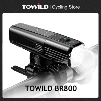 TOWILD BR800 자전거 빛으로 꼬리 빛 USB 재충전용 LED MTB 프런트 램프의 헤드라이트 알루미늄 손전등 자전거 라이트