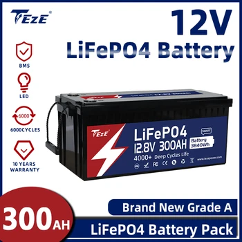 급 12V300Ah LiFePO4 배터리 팩에 내장 BMS100%수용량 6000 사이클 RV 홈에너지 저장 시스템 EU 세 무료