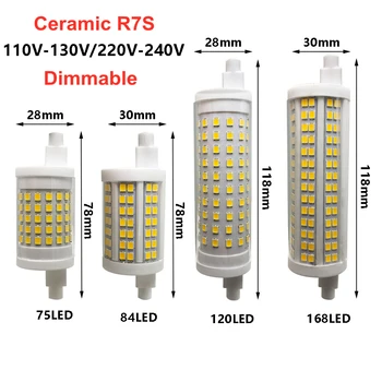 새로운 디자인 R7S Led118MM78MM Dimmable20W25W AC1110V-130V220V-240V 를 가진 세라믹 재료 R7S 옥수수 전구를 대체하던 램프