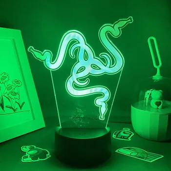 뜨거운 게임 Razer 로고 3D Led 네온 밤 빛의 장난감 선물을 위한 Raser 게이머는 남자 친구이 침실 테이블 장식 Razer 라바 램프