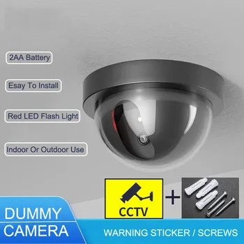 까만 플라스틱 창조적 돔 CCTV 카메라미 번쩍이는 Led 가짜 감시 카메라 전원의 보안 시스템