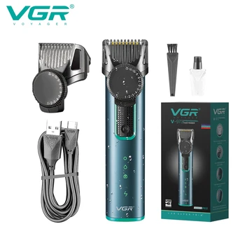VGR 헤어 트리머 전기 머리를 깎기 방수 머리 절단 기계 조절 가능한 헤어 스타일 기계 T 블레이드 트리머에 대한 남성들 V973