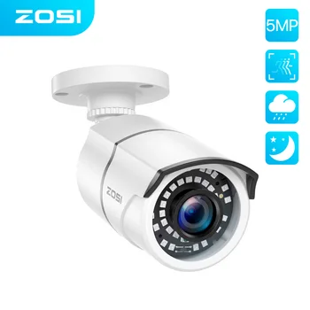 ZOSI H.265 5MP Ultra HD POE IP 탄알 CCTV IP 카메라 비디오 감시 POE NVR 시스템은 방수 옥외 야간 시계