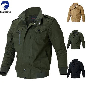 2023 봄과 가을 남자 코트 면 힘든 사람은 바람이 착용-저항하는 통기성 방수 공군 작업이 재킷 남자의 재킷