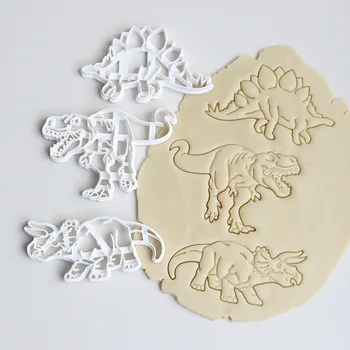3D 룡 쿠키 커터 몰드 공룡 비스킷 돋을새김하는 형킹 디저트는 베이킹 금형 케이크 장식 도구