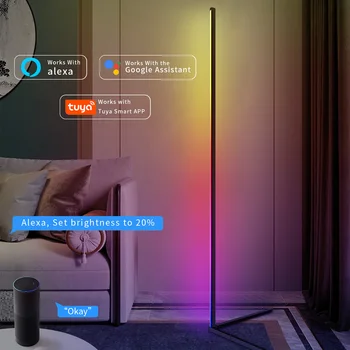 현대 지도한 플로어 램프 RGB 북유럽 플로어 램프의 거실 실내 RGB 분위기를 서 있는 지면 빛 램프의 침실을 위한 장식