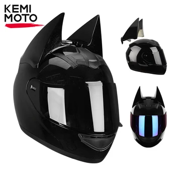 오토바이 헬멧 Bat 귀 얼굴 전체에 대한 사람이 분리가능한 뿔 Motorcross 경주 오토바이 점을 증명서 안전은 모토 헬멧