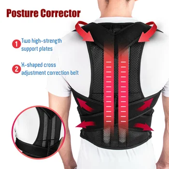 다시 자세 교정 어깨 허리 지탱 지원 척추 벨트 조정 가능한 성인 코르셋 자세 교정 벨트 몸의 건강 관리
