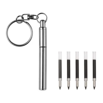 망원경 펜 열쇠 고리를 끼워넣는 볼펜 도구는 소형 금속 볼펜 5 잉크 보충물 학교를 위한 다기능 사무실