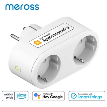 Meross 글랜 WiFi 듀얼-소켓 EU2 1 스위치 응용 프로그램을 원격 타이밍 음성 제어를 지원하는 Alexa Google 홈 SmartThings