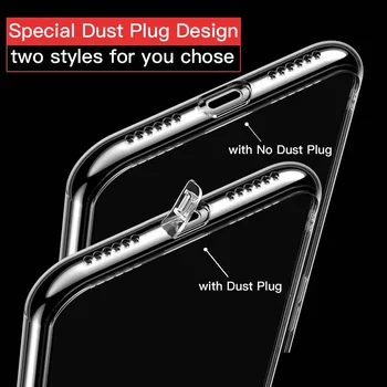 먼지 플러그는 부드러운 실리콘 투명한 케이스 아이폰 12 13 14Mini11 프로 최대 아이폰 6 6 7 8Plus X XR XS 얇은 TPU 뒤표지 Capinhas