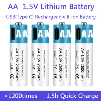 AA1.5V2600mAh AA 재충전용 리튬-이온 배터리를 USB 케이블을 가진 리튬-폴리머 USB 리튬 배터리가 장난감을 위한 원격 제어 MP3