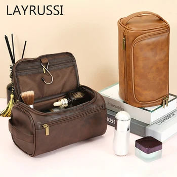 LAYRUSSI2023 새로운 화장품 가방 대용량 방수관 세면용품 부대 여행 PU 메이크업 부대 다기능 화장품 케이스