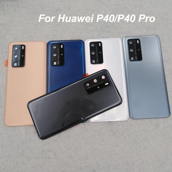 리 뒤 배터리 커버에 대한 Huawei P40 프로 후면 패널 문 케이스 교체 부품 화 P40P40Pro&카메라 렌즈