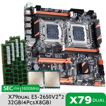 Atermiter X79 듀얼 CPU 마더보드 설정 2×E5 2650V2E5 2650V2 4×8GB=32GB12800PC3 1600MHz DDR3ECC REG 메모리