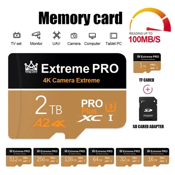 원래 극단적인 메모리 카드 64Gb128Gb Class10 미니 SD 카드 256GB512 기가바이트 플래시 드라이브 Cartao De Memoria TF 카드 휴대 전화