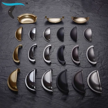 높은-엔드 포탄 처리 장랍 금은 검은 귀 semi-circular 아연 합금 처리하는 복고풍
