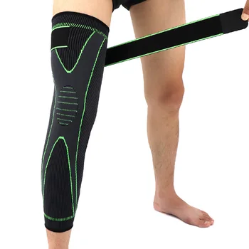톰의 포옹의 스포츠 길게 무릎 소매 Support 레깅스는 다리 보호 녹색 줄무늬가 있는 붕대 비 미끄러짐에 무릎을 만화 따뜻한
