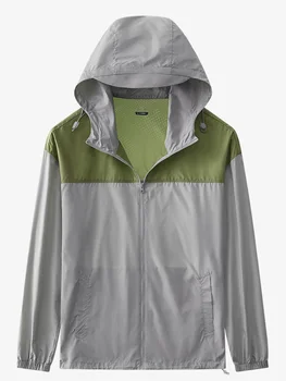 여름 피부 코트 남성 얇고 가벼운 Breathable 태양 보호 UPF40+UV 증거 캐주얼 재킷 워크 스포츠 용 재킷의 일종 의류