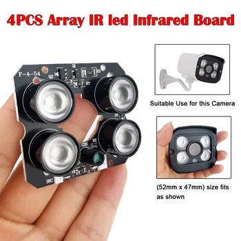 4pcs 배열 IR led 적외선판 빛 적외선 4x IR LED 널 위해 CCTV 카메라 빛의 조명기 야간 시계(52mm x47mm)