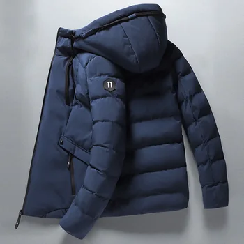새로운 털 두꺼운 남자 코트 따뜻한 방수 재킷 다운 겨울 보내다풍 모자 후드 다운 남자는 재킷