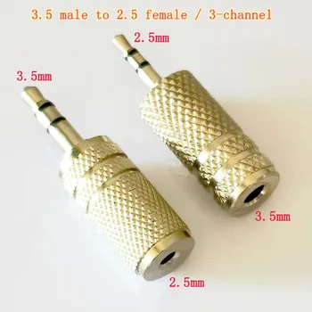잭 3.5mm2.5mm 오디오 어댑터 2.5mm 남성 3.5mm 여성 플러그 커넥터를 위한 Aux 스피커 케이블 헤드폰 잭 3.5