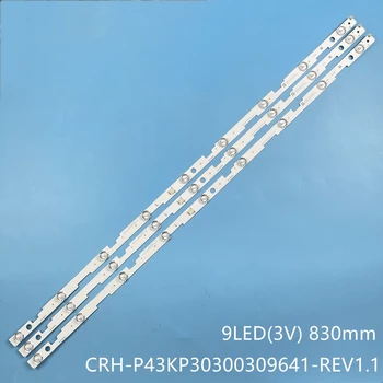 3 9LED LED 스트립에 대한 날카로운 LC-43FG5242E LC-43UI7252E CRH-P43KP30300309641-REV1.1BC RF-AJ430S30-0901S-09LC430EQY-SH M1