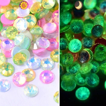 SS6-SS30 높은 품질 стразы 빛나는 야광운 Opal 네일 컬러 모조 다이아몬드 반짝이는 유리 보석 3D 매력 라 납 F0266