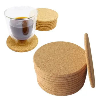 50/100 컵 매트는 천연 코르크 받침 식탁 깔개를 위한 테이블 주방 액세서리 둥근 커피 컵 매트 데스크톱 장식