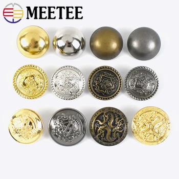 Meetee10/50 15-25mm 금속 버튼을 고대 금관 악기 버섯 칼 버튼 의류를 위한 장식적인 버클 청바지 복구 장비 걸쇠