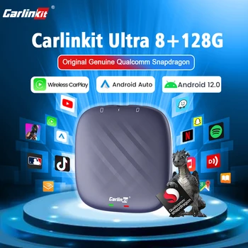 Carlinkit 안드로이드 12 텔레비젼 상자 Netflix iptv YouTube Spotify 무선면 안드로이드 자동 초 8+128G QCM665 4G LTE GPS 플레이 스토어