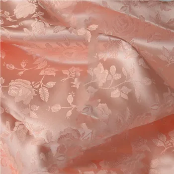 Rose 자카드 직물을 위한 미터 드레스 치파오류 꿰매는 꽃 부드러운 브로케이드 레트로 여름 얇은 광택 있는 매끄러운 섬유