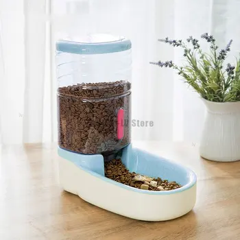자동 개 공급 Waterer Gravity 애완 동물 식품 디스펜서 고양이가 물 분배기 큰 용량 컨테이너 저장식 물 그릇