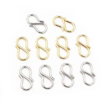 50 개인 스테인리스 금 색상의 모양을 끝 Clasps 체인 후크 커넥터에 대한 목걸이 팔찌 DIY 용품 만들기