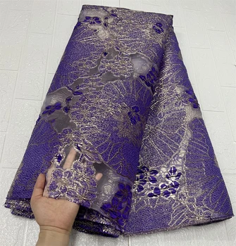 2023 높은 품질 아프리카 나이지리아 튤 Organza 레이스 직물 자수 뜨개질을 하는 파티 드레스 드레스 브로케이드 자카드 직물 프랑스 5Yard