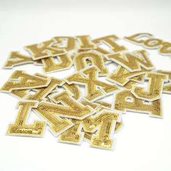 5CM 황금 장식 문자 패치에 대한 옷을 알파벳 철 의류 부속품 수를 놓는 아플리케 훈장을 수리 패치