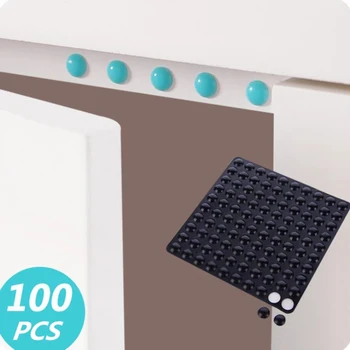 100sheet 자동 접착 버퍼 풍부한 가정용 화장실 서랍 도어 캐비닛 충돌 방지 고무 비 미끄러짐 실리콘 피트 패드
