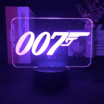 영화 007 제임스 본드 터치 센서 3D 밤 빛 침실을 위한 장식은 귀여운 생일 선물을 주도 램프를 만화 아이를 사랑스러운 현재