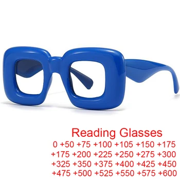 독특한 사탕 색깔 Y2K 대형 광장이경 여성의 럭셔리 브랜드의 안경 반대로 파란 빛을 컴퓨터의 고글+1.5