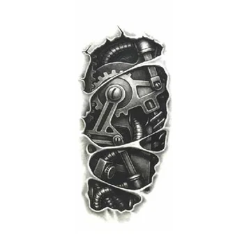 임시 3D 블랙 로봇 기계 팔 가짜 이동 귀영나팔 스티커 멋진 남자 스프레이 방수 디자인