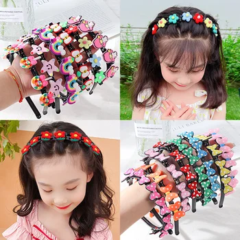 새로운 귀여운 만화 장마철 소녀 모자를 쓰고 머리띠 활 꽃 슈 티아라 아이들의 패션 머리 장식 머리 액세서리를 선물
